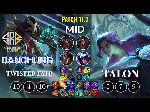 SRB Danchung Twisted Fate vs Talon Mid - KR Patch 11.3