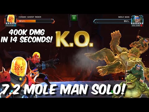 7.2 Mole Man Boss Solo With CGR! 400k Damage in 14 Seconds!- Marvel Contest of Champions