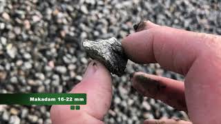 makadam i olika fraktioner