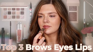 Top 3 Favorites In Every Makeup Category ✨ Brows Eyes & Lips