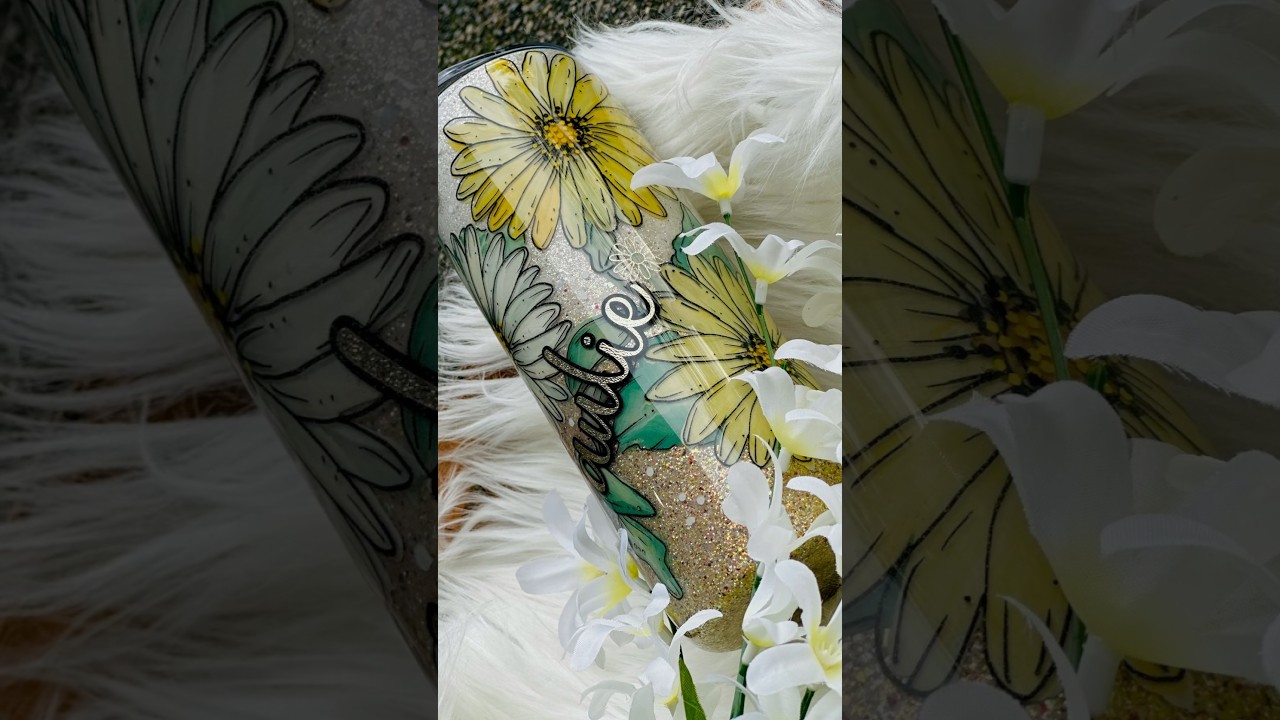 Floral Custom Order #personalizedgifts #custom #craft #glitter #customorder #crafty #handpainted