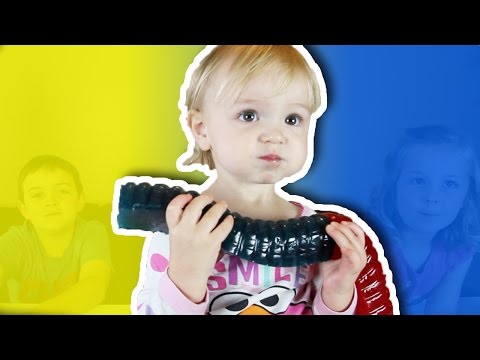 BABY VS WORLD'S LARGEST GUMMY WORM! Video