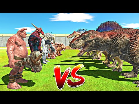 CARNIVORE DINOSAURS vs HERBIVORE DINOSAURS | INFERNALS | Clash Royale-Animal Revolt Battle Simulator