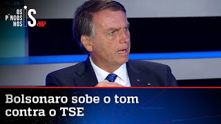Em sabatina, Bolsonaro diz que TSE é parcial e faz perseguição política