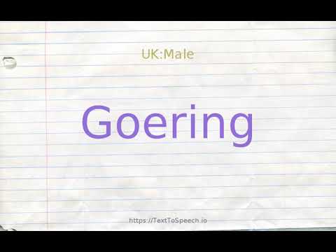 How to pronounce goering