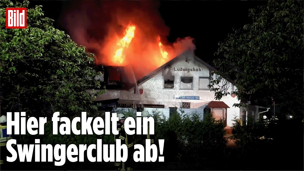 FREILINGEN: Feuerwehr versucht, einen Brand im Swingerclub zu löschen