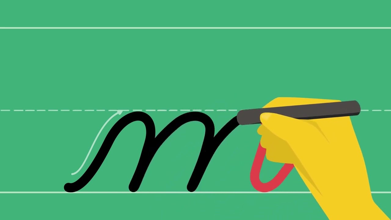 How to write a cursive letter “m” in lowercase