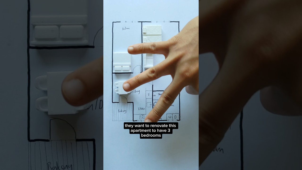 How can we turn this 1 bedroom apartment into 3 bedrooms? It's easier than you might think!