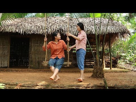 Primitive Technology: two sisters do ferris relaxing in the forest