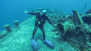 Scuba Diving Inside the Thistlegorm Ship Relic. Red Sea, Egypt
