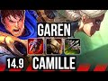 GAREN vs CAMILLE (TOP) | 14/1/8, Rank 5 Garen, 7 solo kills, Legendary | TR Grandmaster | 14.9