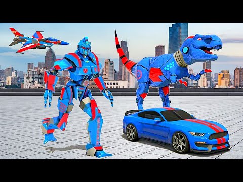 Raptor Dino Robot Jet Game: Red Robot - Android Gameplay