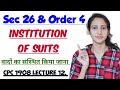 SECTION 26 AND ORDER 4 OF CPC | INSTITUTION OF SUITS IN CPC | CPC 1908 LECTURE 12,