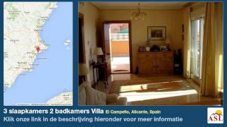 preview picture of video '3 slaapkamers 2 badkamers Villa te Koop in El Campello, Alicante, Spain'