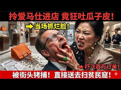 拎爱马仕嗑瓜子进比弗利珠宝店！温州阔太抓破店长脸吓飞百万订单，被街头铐捕判扫大街
