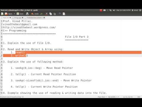 C++ : File I/O Part 3 | Vinod Pillai