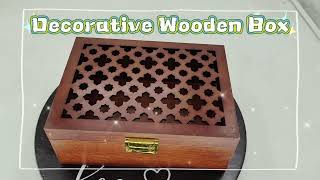 Wood Decorative Wooden Box with Hinged Lid Wooden Storage Box, Decorative Boxes With Lids#woodbox