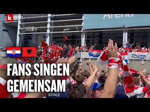 Friedliches Miteinander bei der EM: Fan-Lager singen gemeinsam | Kroatien - Albanien