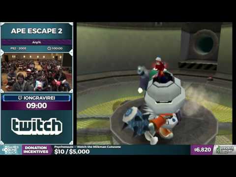 Ape Escape 2 by iongravirei in 0:55:30 - Awesome Games Done Quick 2017 - Part 1