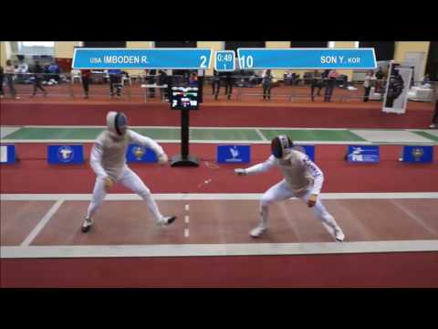 T16. IMBODEN Race (USA) - SON Young Ki (KOR). Foil men individual.