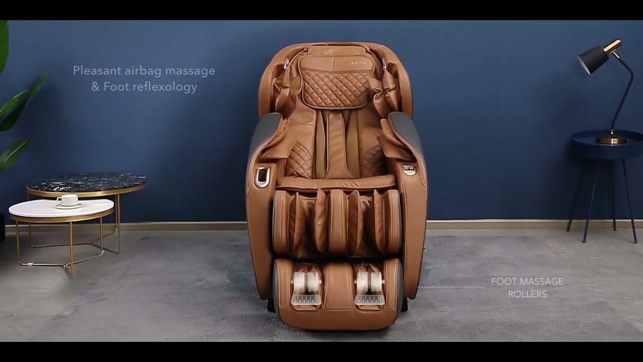 Масажне крісло Naipo MGC-A350 Full Body Music Massage Chair з масажем для ніг (Brown) video preview