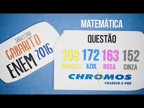 Gabarito ENEM 2016 CHROMOS - Prova Amarela: Questão 159