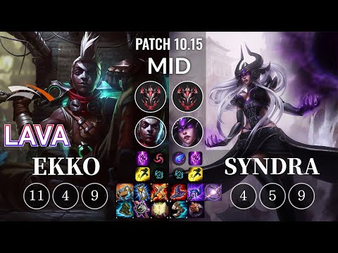 HLE Lava Ekko vs Syndra Mid - KR Patch 10.15