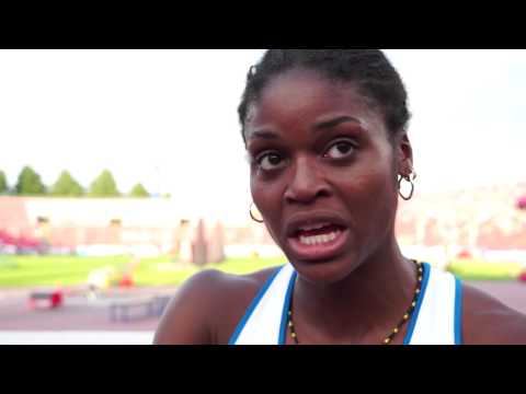 Lenora Guion Firmin (FRA) after the semi-final 200m, Tampere 2013