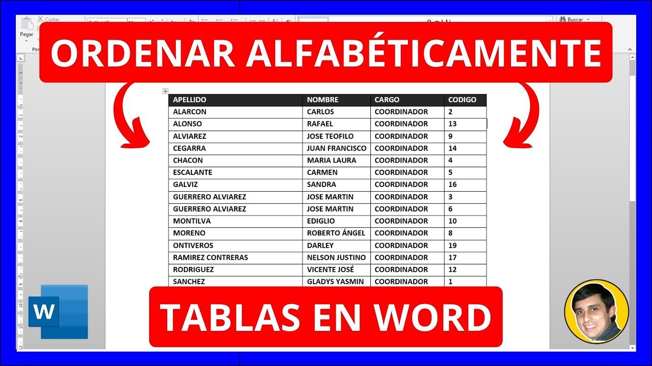 How to sort tables alphabetically in Word