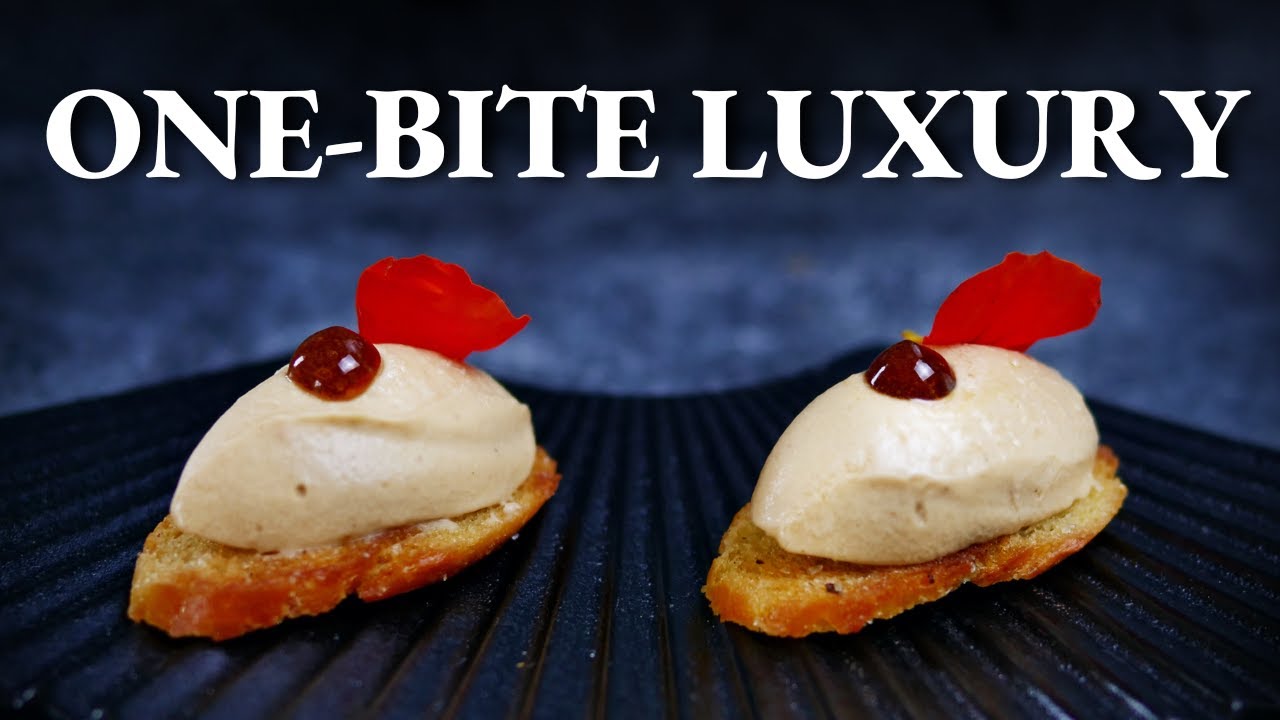 Fine Dining Canapé: Foie Gras Mousse & Port Gel