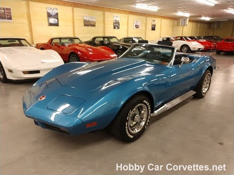 1973 Bright Blue Corvette Convertible Stingray For Sale Video