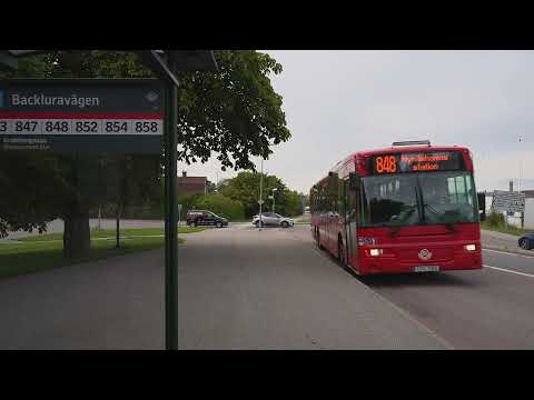 Sweden, Nynäshamn, bus 848 ride from Backluravägen to Fredsgatan