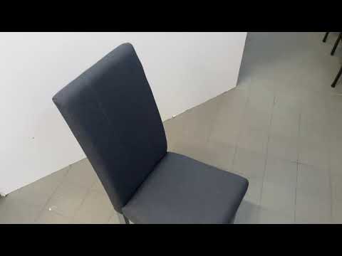 Sedia Tom in legno colore grigio con seduta in tessuto colore grigio