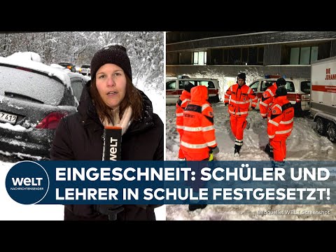 Video Thumbnail: SCHNEECHAOS IN DEUTSCHLAND: Eingeschneit! Schüler und Lehrer müssen in Schule übernachten