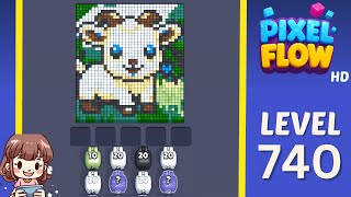 Pixel Flow Level 740 Solution Walkthrough