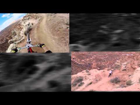 Dual view: GoPro Backflip Over 72ft Canyon - Kelly McGarry Red Bull Rampage