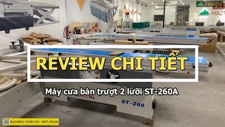 Review Máy Cưa Bàn Trượt 2 Lưỡi Giá Rẻ ST-260 HOLZTEK, Cưa cánh gà 2,6 mét