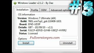 Видеоурок #5 о том, как активировать Windows 7 64 bit byRomeo с помощью  Windows Loader  by Daz