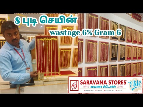 Saravana Elite LONG CHAINS in 8 to 12 grams | LOW WASTAGE, Lightweight chains collections