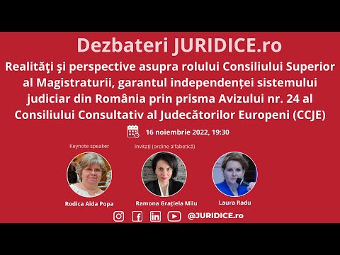 Realităţi şi perspective asupra rolului Consiliului Superior al Magistraturii (ediția 561)