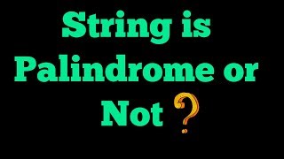 Program to check string is palindrome or not in java
