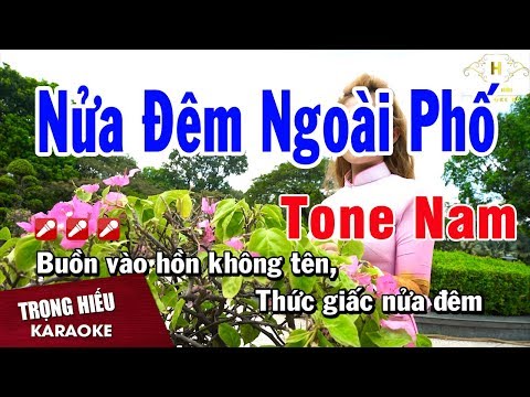 Karaoke Nửa Đêm Ngoài Phố Tone Nam Nhạc Sống | Trọng Hiếu