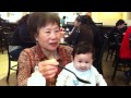 Grandma With Devin Praticing Eating With A Fork