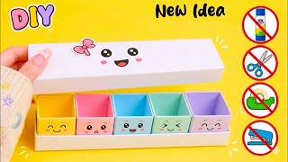 DIY Easy Origami Desk Organizer |No Glue, No Scissors |Cute Organizer |Paper Craft |School Project
