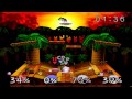 Super Smash Bros Matches Free For All On Kongo Jungle Kirby Luigi Luigi Jigglypuff