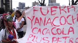 Plantón en apoyo a las comunidades nativas contaminadas por la explotación petrolera
