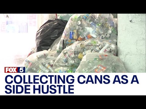 Collecting cans as a side hustle
