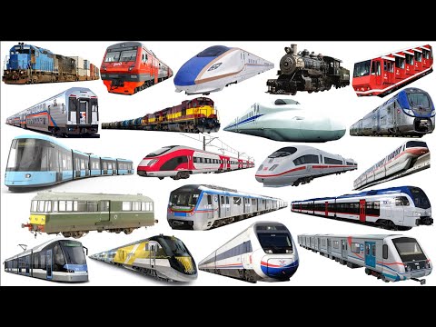 Railway Vehicles - Trains and Subways  | Learn names and Sounds of Train Transport in english