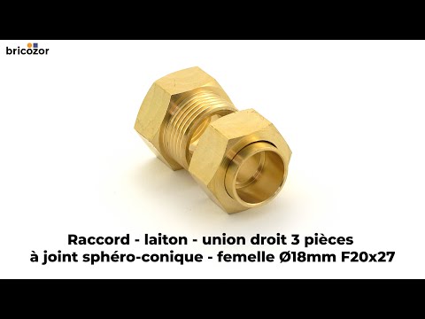 Raccords - laiton -union droit 3 pièces femelle à joint sphéro-conique BRICOZOR