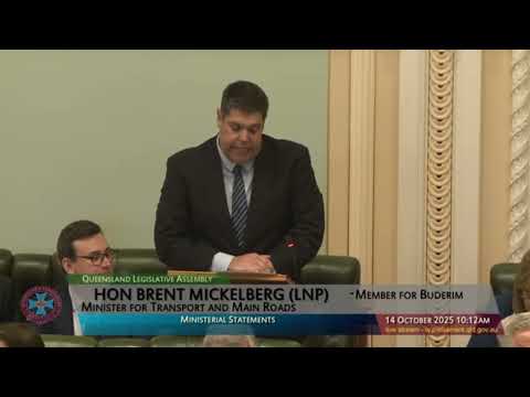20251014 MINISTERIAL STATEMENTS Gold Coast, Transport Infrastructure; Road Rules
